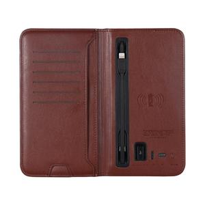 Cartera de carga inalámbrica de cuero PU de 6800mAh personalizada, Banco de energía, entrada Micro USB y salida USB doble, bolsillo multifunción - Product Image 4