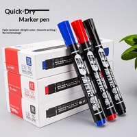 Marqueur permanent à séchage rapide en plastique, rouge, bleu, noir, étanche, pour la logistique, 15 cm, lot de 10, en boîte, à base d'huile, pointe large, vente en gros