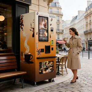 Commercial <b>Coffee</b> & <b>Hot</b> <b>Chocolate</b> Vending <b>Machine</b> with Touchscreen SDK Function Wi-Fi/Ethernet/4G LTE 150pcs Capacity for Cafe - Product Image 2
