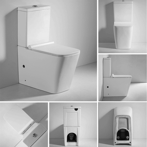 YIDA <span class=keywords><strong>WC</strong></span> moderne en céramique à double chasse, sans bride, norme européenne, avec <span class=keywords><strong>abattant</strong></span> à fermeture douce, disponible en sortie P et sortie S - Product Image 6