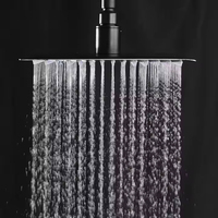 Ensemble de robinet de douche mural à effet pluie noir, système de cascade pour salle de bain, robinet de douche pour salle de bain, ensemble de douche encastré