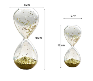 Groothandel Kleur Pailletten Zandloper Handgeblazen Zandklok Zandloper Cadeau Voor Huisdecoratie Tafelblad - Product Image 6