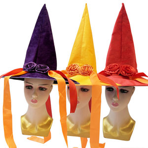 Sombrero de <span class=keywords><strong>bruja</strong></span> de Halloween disfraz bola cinta sombrero de <span class=keywords><strong>bruja</strong></span> decoración de <span class=keywords><strong>plumas</strong></span> sombrero de flores sombrero de <span class=keywords><strong>bruja</strong></span> sombrero de fiesta mágica - Product Image 1