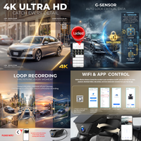 Caméra de tableau de bord cachée Podofo 4K Plug and Play pour Honda Accord / Hybrid 2023-2025, caméra de voiture 2160P WiFi APP, enregistrement en boucle, capteur G, OEM