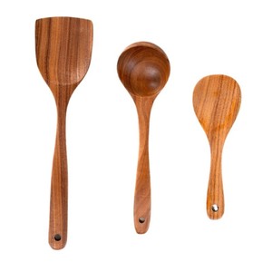 Gỗ Tếch thìa thìa gỗ keo không dính Pan đặc biệt colander salad ngã ba súp muỗng khuấy thìa đồ dùng cho nhà bếp - Product Image 5