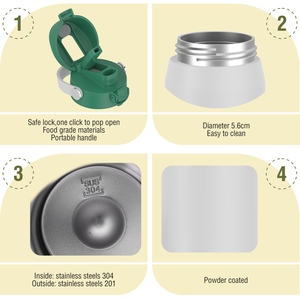 450ml Custom Powder Coated Eco-friendly Vacuum <b>Thermo</b> Solid Color Double Wall Portable Hoop Ready Stock Stainless Steel Tumbler - Product Image 6