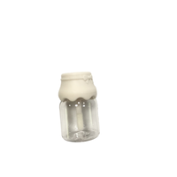 Emballage de rouge à lèvres unique de 8 ml, petit et portable, avec bouchon à visser imprimé à l'écran, en forme de bouteille de lait rose clair, tube cosmétique en plastique avec brosse