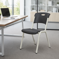 Chaise de conférence moderne empilable avec structure en métal et plastique, chaise de formation robuste pour bureau et salle de classe