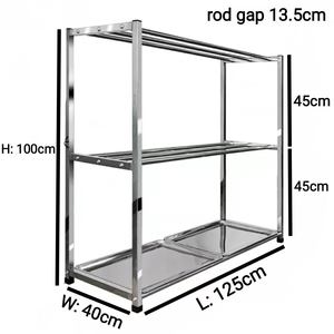 Roestvrijstalen Accessoires Display Rek Vlees Opknoping Rack Frame <span class=keywords><strong>Trolley</strong></span> Kar Metalen Droge Goederen Displayrek - Product Image 2