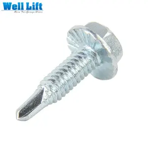 6.3x19mm hex head fasteners galvanized stainless steel garage door self drilling tec screws