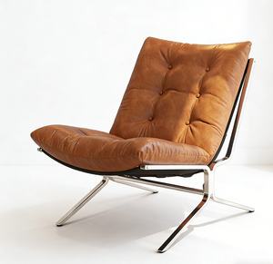 Nouvelle Arrivée - <span class=keywords><strong>Canapé</strong></span> Simple <span class=keywords><strong>en</strong></span> <span class=keywords><strong>Cuir</strong></span> Facile à <span class=keywords><strong>Nettoyer</strong></span>, Design avec Piétement Métallique, Fauteuil d'Appoint pour Appartement Studio - Product Image 1