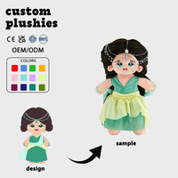 Poupée personnagre en peluche sur mesure, tenue exquise, toucher doux, pour collection de fans, décoration intérieure, cadeau de fêtes, acheteurs en gros