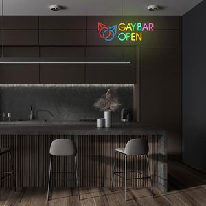 Gay Bar Open Neon Sign para decoración de pared Regulable LED Neon Light USB Powered Neon Art Signs Decor Custom Neon Lights - Product Image 6