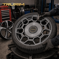 Rines Forjados Trurim de Aluminio Cromado Negro de 2 Piezas para Todoterreno, 15-19 Pulgadas, 5x114.3/5x120/5x127 para Hilux