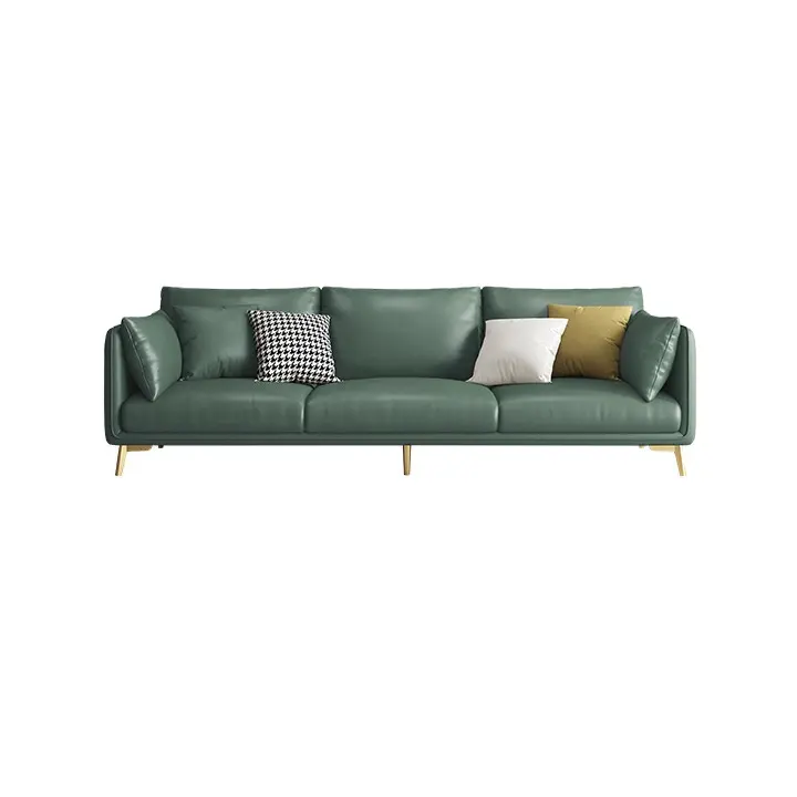 Living Room Furniture Sets Modern Italian Style Three Seat Retro Green Orange Technology Cloth Sofa
