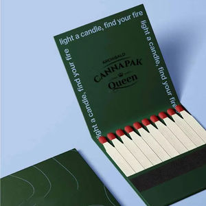 Chine fournisseur boîte d'allumettes taille personnalisée écologique papier carte livre allumettes 10 pièces fumer sécurité allumettes bâton emballage extérieur - Product Image 4