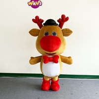 Déguisements gonflables de Noël en fourrure, style dessin animé/anime, Père Noël, Bonhomme de neige, Cerf, Renne, Accessoires de défilé, Mascotte amusante