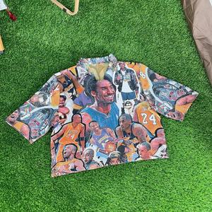 Nuova T-Shirt da Uomo con Collo Tondo, Manica Corta, Tessuto Jacquard di Alta Qualità, Traspirante, Stile Streetwear, Motivo <span class=keywords><strong>Anime</strong></span> Bianco - Product Image 6