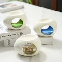 Brûleur à huile de cire céramique, diffuseur de parfum, chauffe-parfum, brûleur d'aromathérapie pour la maison, la chambre à coucher, brûleurs de parfum à huile essentielle en céramique
