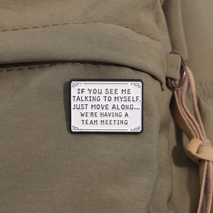 Citations personnalisées émail broche drôle <span class=keywords><strong>Phrase</strong></span> métal broche revers insigne bijoux sac à dos accessoires en gros - Product Image 3