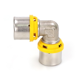 Raccords de presse à <span class=keywords><strong>coude</strong></span> égal en <span class=keywords><strong>laiton</strong></span> pour tuyau de gaz <span class=keywords><strong>PE</strong></span> AL <span class=keywords><strong>PE</strong></span> multicouche avec raccord de gaz à profil AENOR TH - Product Image 3