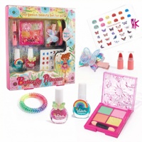 Kit de maquillage DIY pour enfants en plastique Kinyar OEM/ODM avec vernis à ongles scintillant, fard à paupières, rouge à lèvres et ensemble de pinceaux pour filles