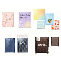 Sobre Acolchado con Logotipo Personalizado, Ecológico, Bolsa de Correo de Burbujas de Poliéster, Impresión Suave, Bolsas de Embalaje de Seguridad para Envío, Venta al Por Mayor