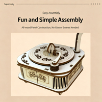 Kit de Modélisme Mécanique DIY en Bois 3D : Boîte à Musique Gramophone – Décoration Maison, Cadeau Artisanat en Bois Ingénierie – Vente en Gros
