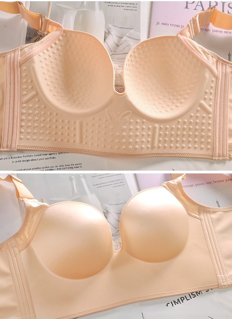 ZOYIAME In Stock Plus Size Womens Underwear Thin Cup Seamless Wireless Six Hooks Long Torso 3D Push Up Large Bra for Big Women