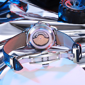 Luminous Moon Phase Daydate 기능 맞춤형 로고 스테인레스 스틸 공장 아울렛이있는 남성용 고급 자동 기계식 시계 - Product Image 4