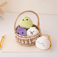 11cm Mini riz Bao cuit à la vapeur farci pain en peluche boulettes jouets porte-clés breloque mignon doux poupées sac pendentif décoration