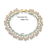 Bracelet pliable tendance en laiton incrusté de zircon, motif cerise et pétales de fleurs, plaqué or 18 carats, luxe léger, pour femme, idéal anniversaire