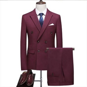 <span class=keywords><strong>Costume</strong></span> uni à manches longues avec double boutonnage Deux pièces Haut + Pantalon <span class=keywords><strong>Costume</strong></span> d'affaires pour <span class=keywords><strong>homme</strong></span> <span class=keywords><strong>Mariage</strong></span> - Product Image 1