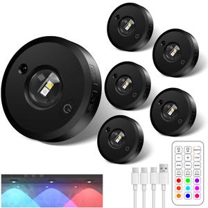 Lumières d'armoire à attraction magnétique RGB avec télécommande, batterie 1200 mAh, pour Weinschrank, Bucherregal, Wohnzimmer, lot de 6 - Product Image 2