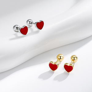 简约925纯银微小几何星星简约复古时尚精品饰品镀金螺丝背耳环女 - Product Image 5