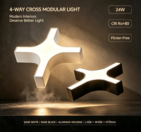 Système d'éclairage de plafond linéaire LED modulaire, connectable, anti-éblouissement, avec raccordement en croix et en angle, pour projets commerciaux, personnalisation OEM