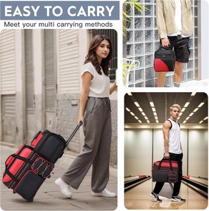 Extra Large Durable <span class=keywords><strong>Bowling</strong></span> Ball Duffel Bag Gym Travel Trolley Tote Sport Roller <span class=keywords><strong>Bowling</strong></span> Wheel Carrier - Product Image 6