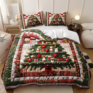 Tùy Chỉnh Giáng Sinh In Kỹ Thuật Số 3-Mảnh Bộ Đồ Giường Set - Santa Mô Hình Cây <span class=keywords><strong>Polyester</strong></span> Vải Tất Cả Các Kích Thước Duvet Cover Set - Product Image 6