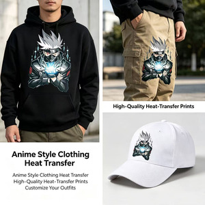 Autocollants thermocollants pour vêtements, design de dessin animé japonais Kakashi, impression par transfert à chaud, transferts plastiques brillants pour décoration. - Product Image 4