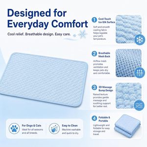 Cooling Pet <b>Mat</b> Ice Silk Dog and <b>Cat</b> Pad Breathable Summer Relief Cushion for Indoor Use - Product Image 3