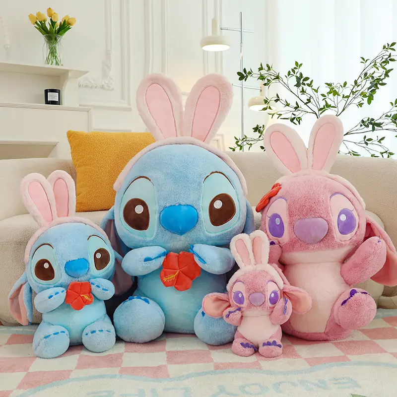 Jouets en peluche de dessin animé Lilo et Stitch pour couple, oreiller de poupées Kawaii en peluche pour enfants, cadeaux d'anniversaire, nouvel arrivage