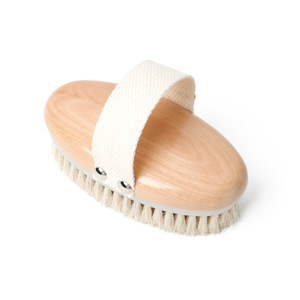 Brosse corporelle sèche en crin de cheval naturel avec manche en bois, brosse exfoliante <span class=keywords><strong>pour</strong></span> la douche, <span class=keywords><strong>pour</strong></span> le drainage lymphatique, la réduction de la <span class=keywords><strong>cellulite</strong></span>, le massage de la peau - Product Image 2