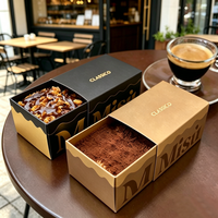 Boîte personnalisée en carton ivoire pour tiramisu, gâteau au chocolat, emballage alimentaire à emporter, pâtisserie, boulangerie