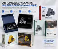 Stasiun Pengisian Daya Nirkabel 3 in 1 Desain Forklift 15W Pengisi Daya Cepat Jam Alarm Digital LED Lampu Ambient OEM ODM
