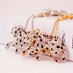 Lindo cristal Rhinestone leopardo coche llavero mujer bolso accesorios colgante Animal llavero <span class=keywords><strong>335</strong></span> - Product Image 1