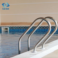 Échelle de piscine extérieure MU, échelle de piscine rétractable, prix d'usine, acier inoxydable 304, 3 marches, antidérapante, en acier inoxydable ou en plastique