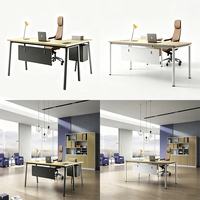 Table de bureau moderne pour cadres avec pieds en métal, design simple, poste de travail pour manager, bureau commercial