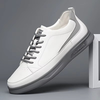 Baskets blanches 2026 Nouvelle collection automne – Chaussures de sport élégantes et tendance, respirantes, en cuir décontracté et toile, basses pour hommes