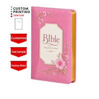 Couverture en cuir PU de qualité supérieure, logo personnalisé, impression couleur intégrale, fabrication OEM, vente en gros, cadeau religieux personnalisé, livre de la Sainte Bible