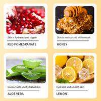 Masque facial anti-âge aux herbes avec vitamine E, miel, citron, aloe vera et grenade rouge, en feuille, pour tous types de peau, pour usage domestique